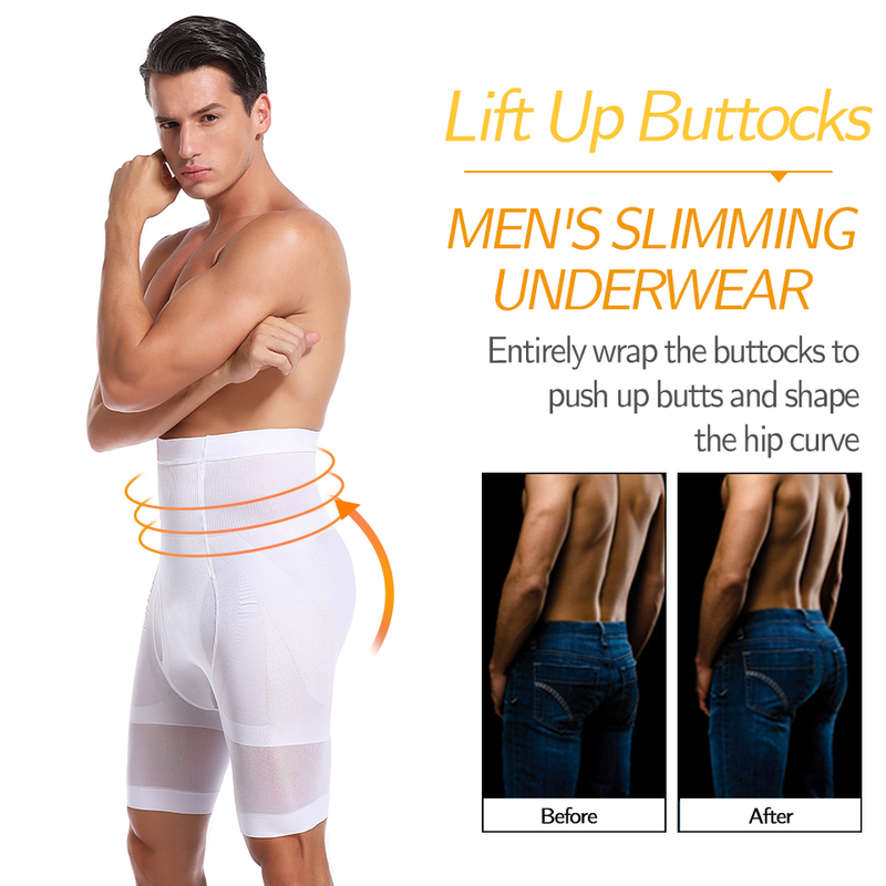 Shapewear Shorts Herren Bauchkontrolle Body Shaper Panty Bauchgürtel Slmming Unterwäsche Hohe Taille Bauch Compre_voghion.com