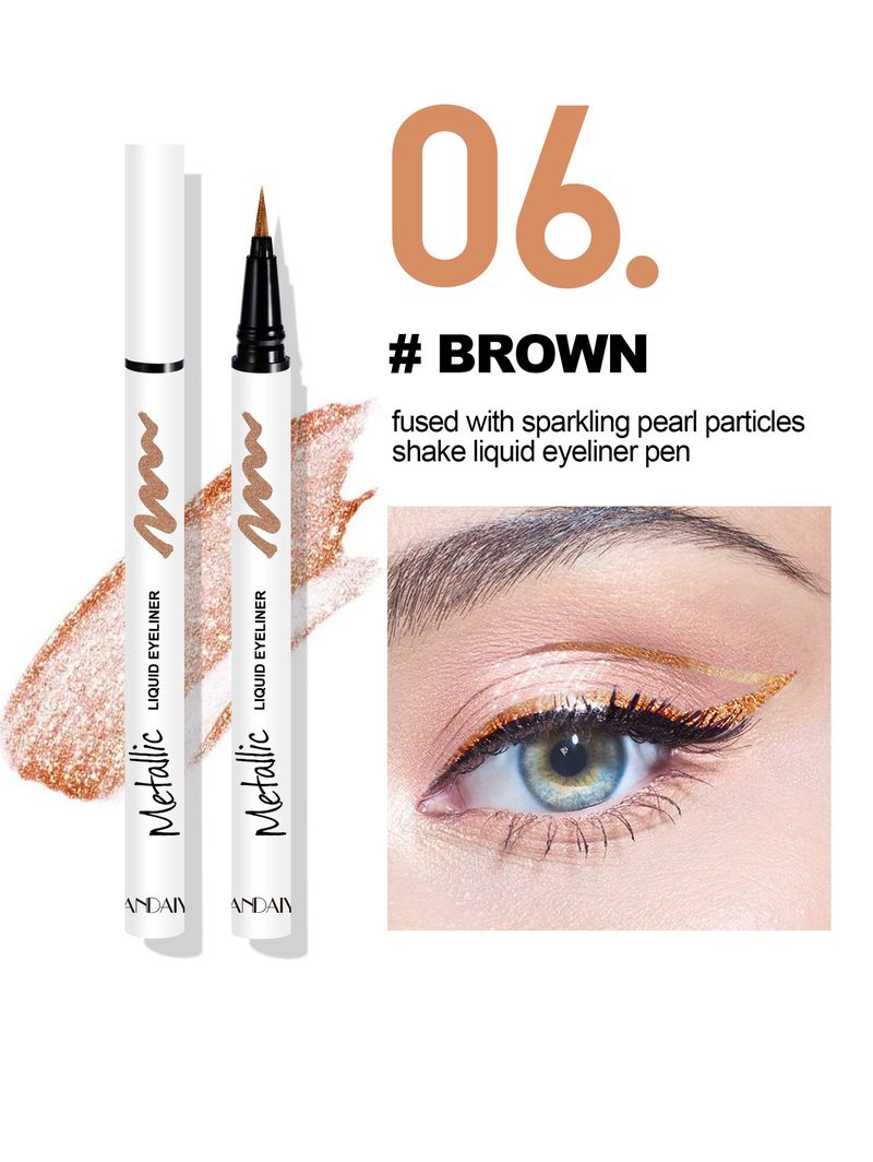 Color Pearlescent Shiny Eyeliner Pen Waterproof Not Sniffing Exclusive_voghion.com