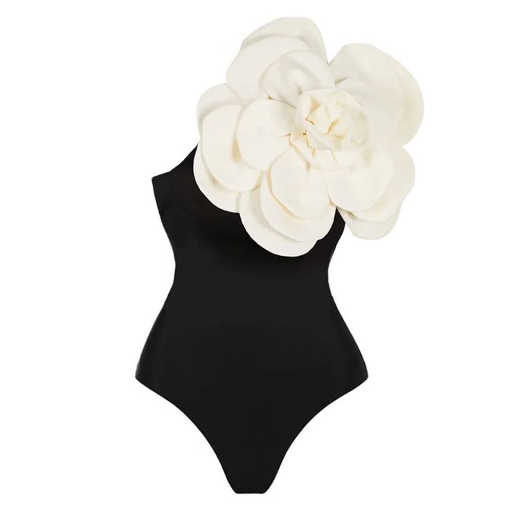 Maillot de bain une pièce sexy à imprimé floral 3D pour femme - Blanc uni_voghion.com
