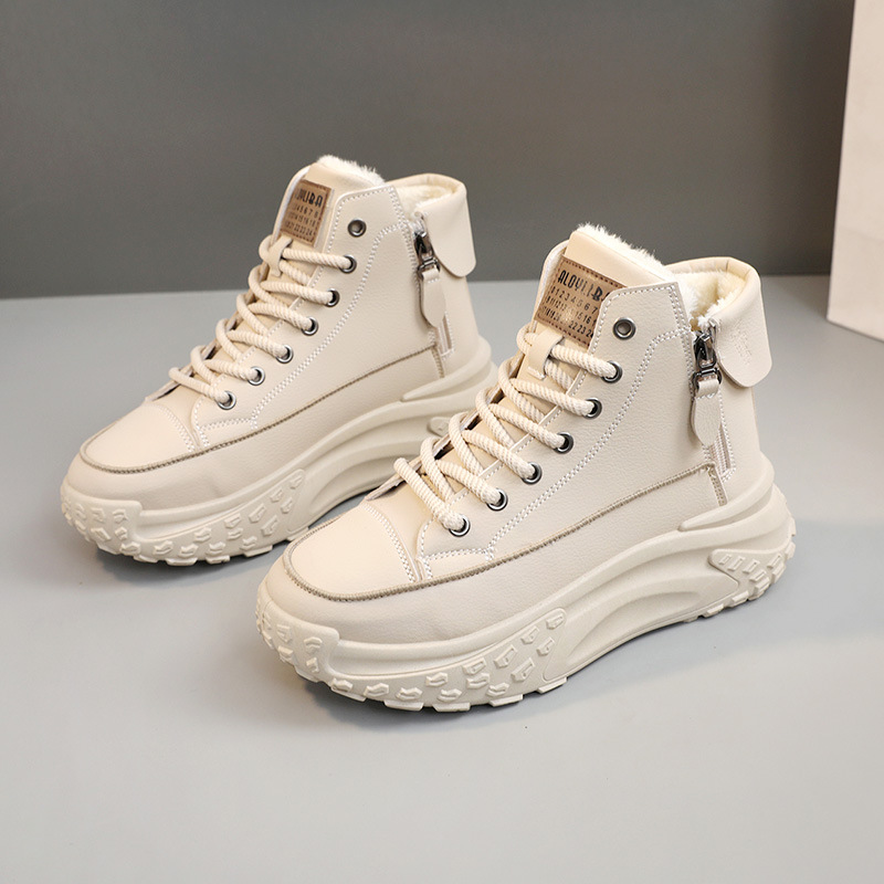 ZY0011 High Top For Women In Autumn 2025 New Women's Round Toe Thick Sole Elevated Casual Board Shoes Street Photo_voghion.com