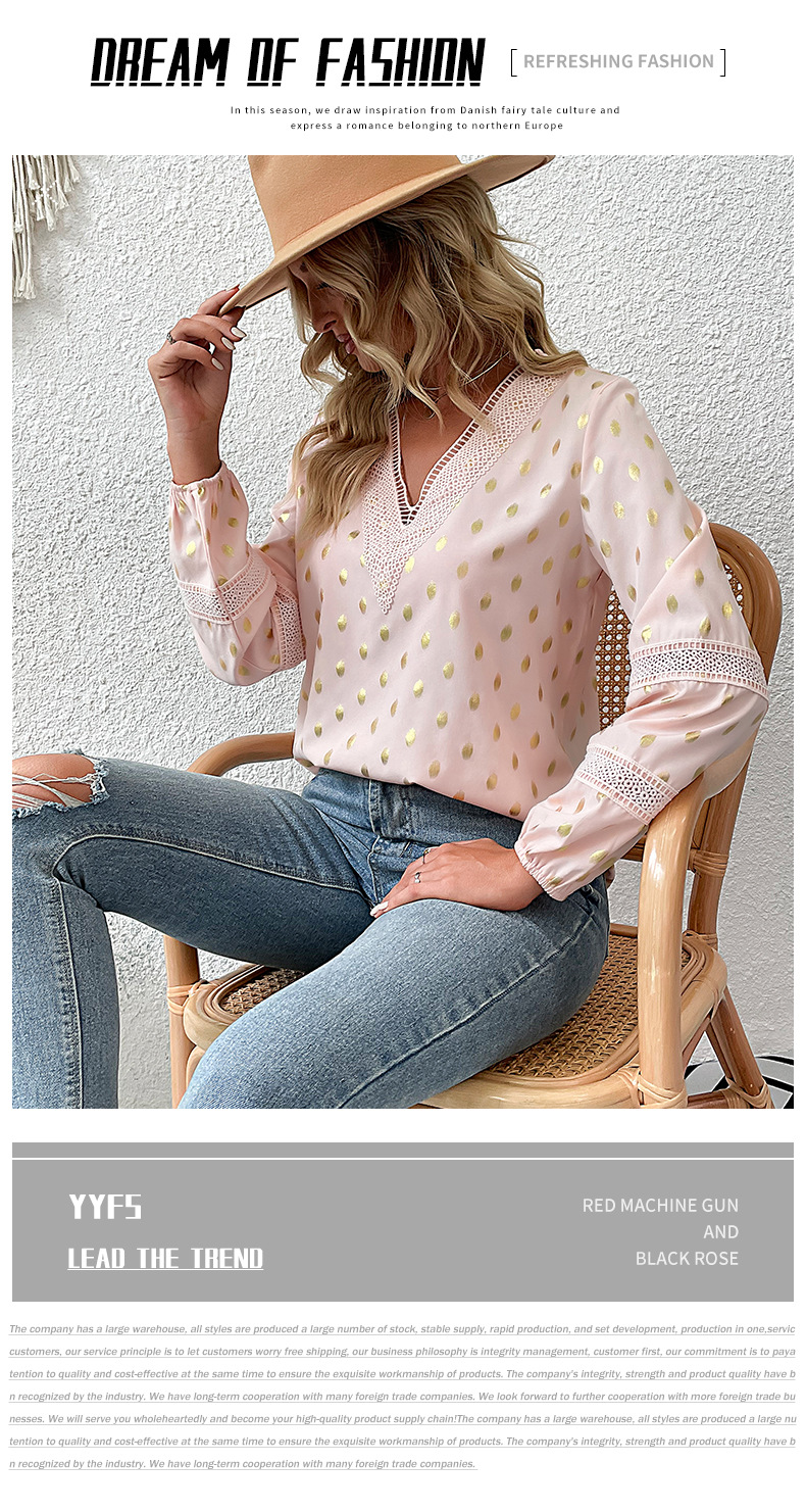 Camicia da donna a maniche lunghe color oro caldo_voghion.com