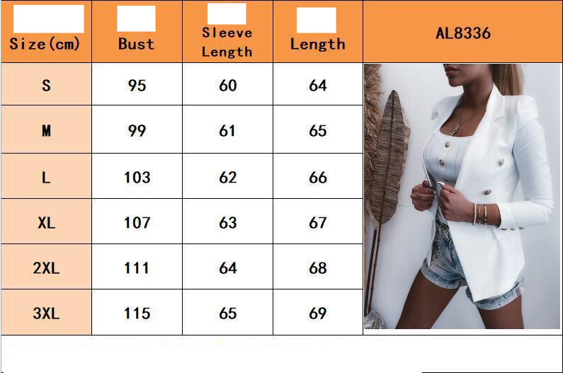 Stile di abbigliamento femminile giacca doppiopetto alla moda e semplice a maniche lunghe per donna_voghion.com