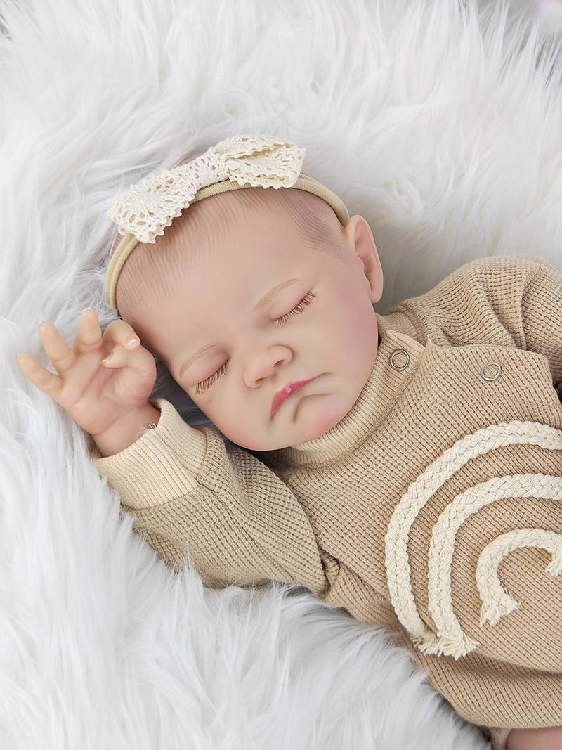 46 Zoll realistische Reborn-Babypuppe, fertig bemalt, schlafendes Neugeborenes, 3D-Haut, sichtbare Adern, Sammlerkunstpuppe_voghion.com