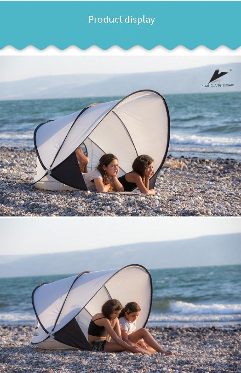 Tenda da spiaggia con protezione UV UPF50+, per 2 adulti, portatile, per pesca e attività all'aperto._voghion.com