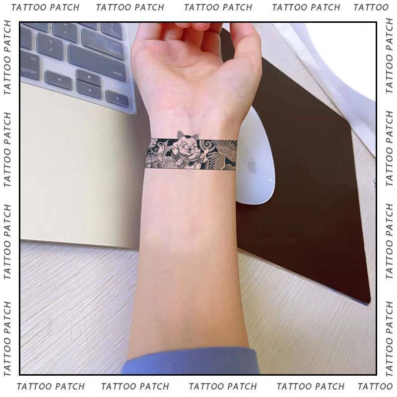 Herbal Tattoo Sticker For Men - Waterproof, Long-Lasting, Realistic & Non-Shiny Armband | Fashionable Half-Permanent Design | Ideal For Parties_voghion.com