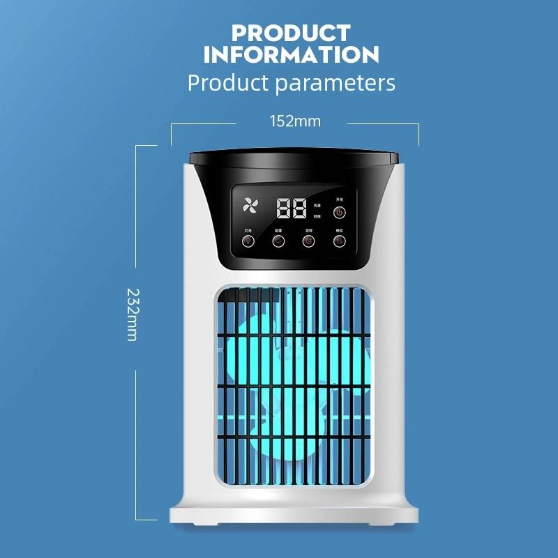 Tragbare intelligente Klimaanlage mit 7 LED-Leuchten Mini-USB-Klimaanlage Kühlung Kühler Lüfter für Home Office_voghion.com