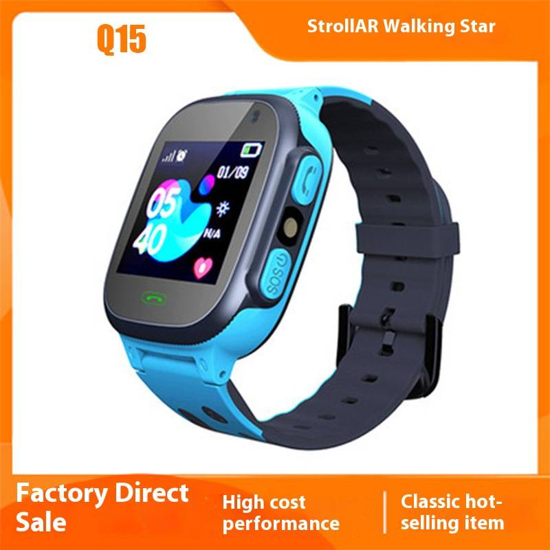 Q15 Kids Smart Watch met SOS-oproep, anti-verlies tracking, camera en led-lampje - Touch- en knopbediening, ondersteuning voor meerdere talen_voghion.com