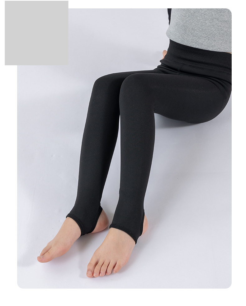 Collants thermiques doublés en polaire pour femme - Leggings d'hiver anti-boulochage haute élasticité, noir/peau/blanc (avec pieds/convertibles)_voghion.com
