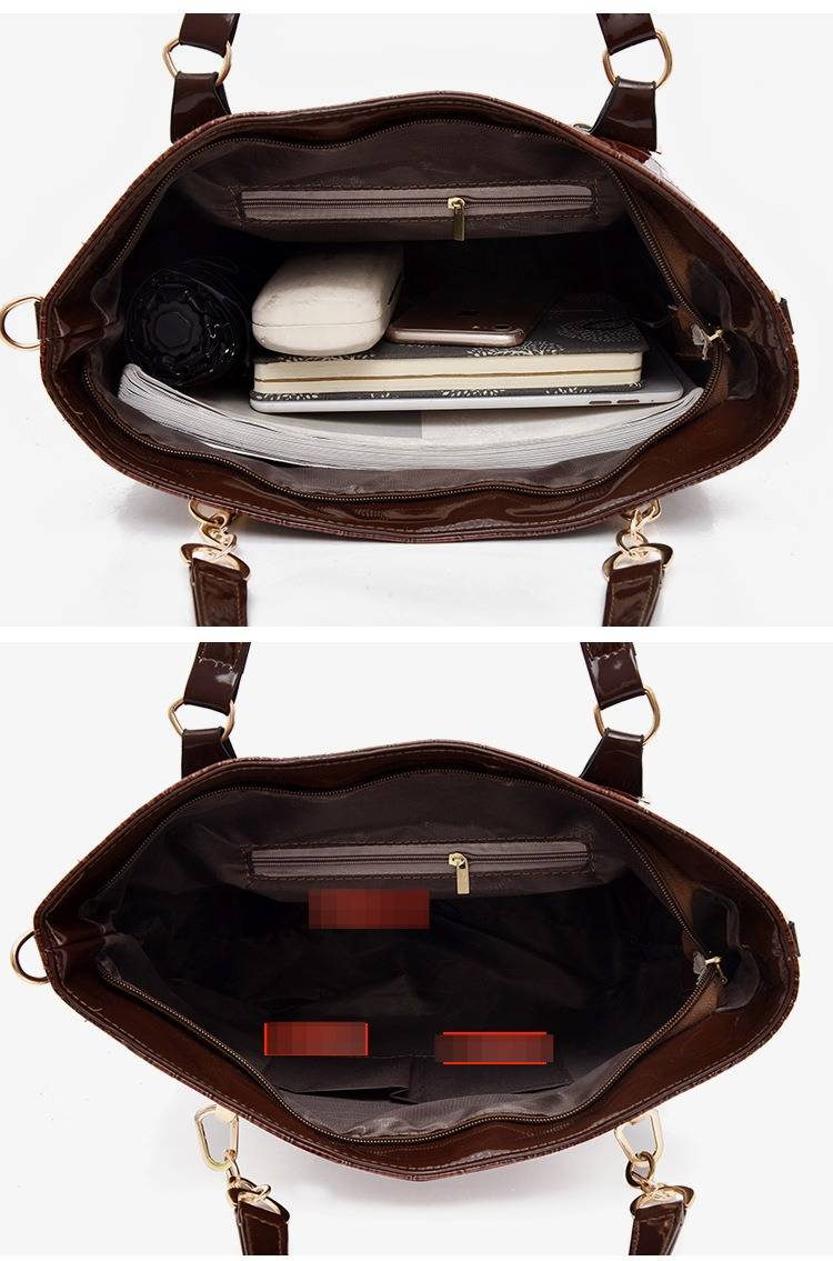 Modische Retro-Umhängetasche – stilvolle Umhängetasche mit Reißverschluss, geräumigen Innentaschen, weichem PU-Leder, klassischem Schwarz/Braun/Rot_voghion.com