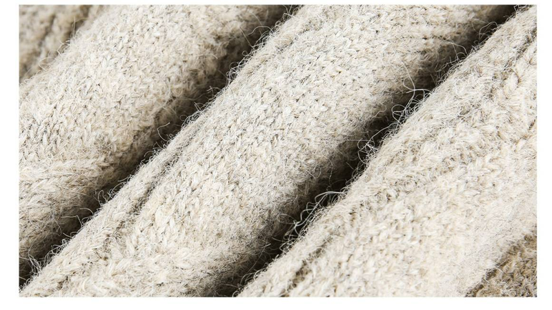 Herrenbekleidung Schwerer, verdickter Mohair-Pullover mit Rundhalsausschnitt, einfarbig, Herren-Strickjacke mit Zopfmuster, Retro-Lockere Jacke_voghion.com