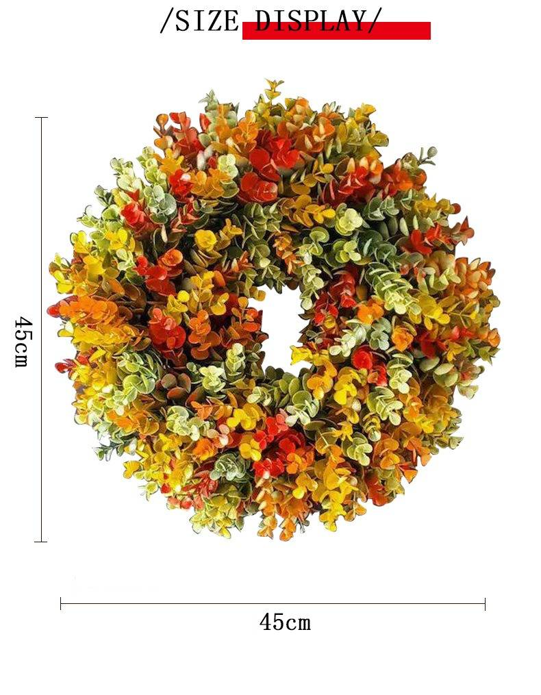 Vibrant Eucalyptus Wreath - 35cm/45cm Artificial Floral Hanging Decor For Home, Door, Photography Props (Modern Style, Multi-Color Options)_voghion.com