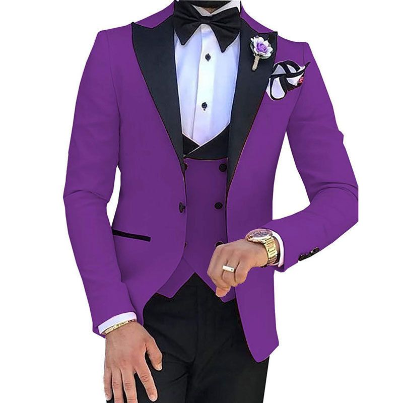 Men's Clothing Groom Casual Suit Three Piece Suit White Large Size Business Best Man Wedding Banquet Suit Suit Men_voghion.com