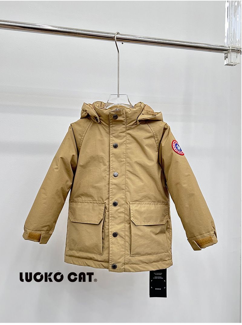 Kid's Clothing Children's Down Jacket Mid Length Thickened Hooded Detachable Windproof And Waterproof White Duck Down New Winter Style_voghion.com