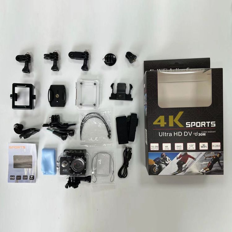 Cámara deportiva 4K inalámbrica con conexión WiFi al teléfono, para buceo al aire libre, HD, resistente al agua, para ciclismo_voghion.com