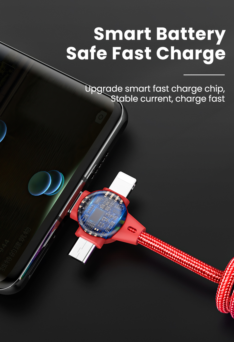 3A 3in1 1M veerkabel geschikt voor iPhone Micro 8 batterij C-type snellader geschikt voor Huawei Xiaomi Sam_voghion.com