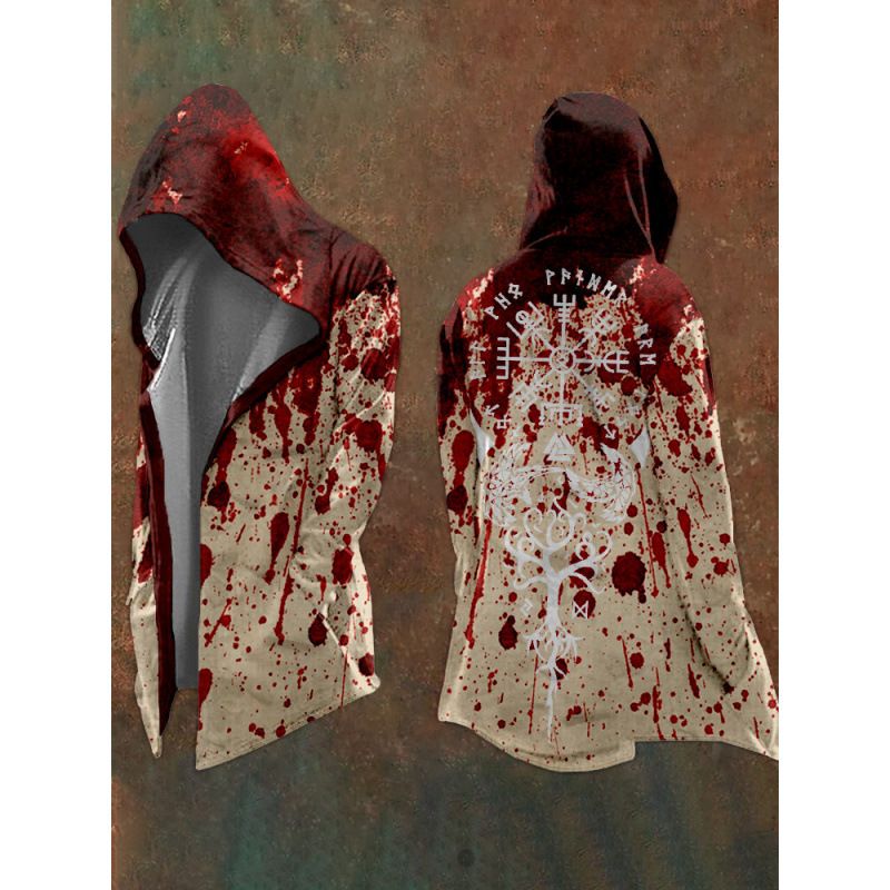 Abstract Universe Spring And Autumn Digital Print Loose Hooded Sweatshirt Men's Cardigan Jacket_voghion.com