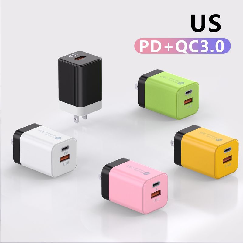 syct Macaron USB+PD Charger 20W Fast Compatible With Huawei Iphone Android Phones 5V2A Charging Head_voghion.com