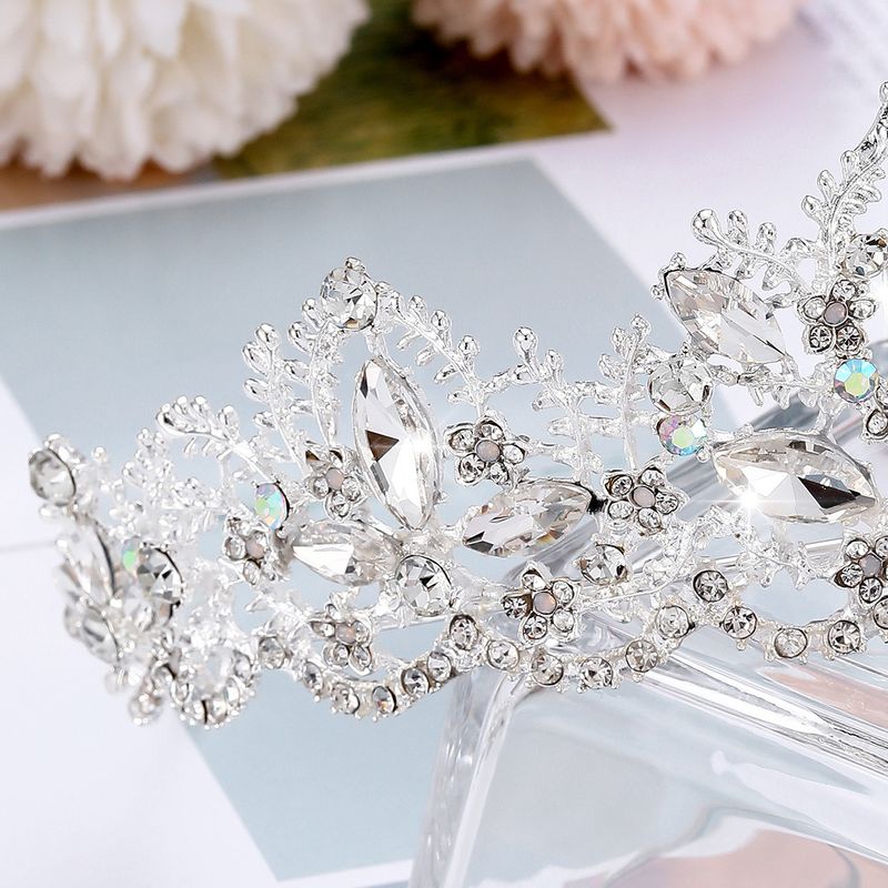 Neue High-End-Luxus Kristall Braut Kopfschmuck Legierung Krone Hochzeit Haar Zubehör Bankett Abend Haar Krone_voghion.com