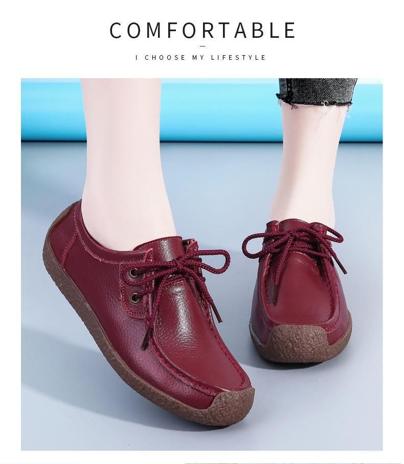 Neue Frühlings- und Herbstbohne Damenarbeit Flache, bequeme, weiche Unterseite der einzelnen Schuhe_voghion.com