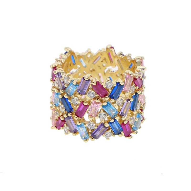 Anel de zircônia cúbica feminino, design geométrico elegante, aliança de cobre hipoalergênica para casamento e uso diário, tamanhos 6 a 9_voghion.com
