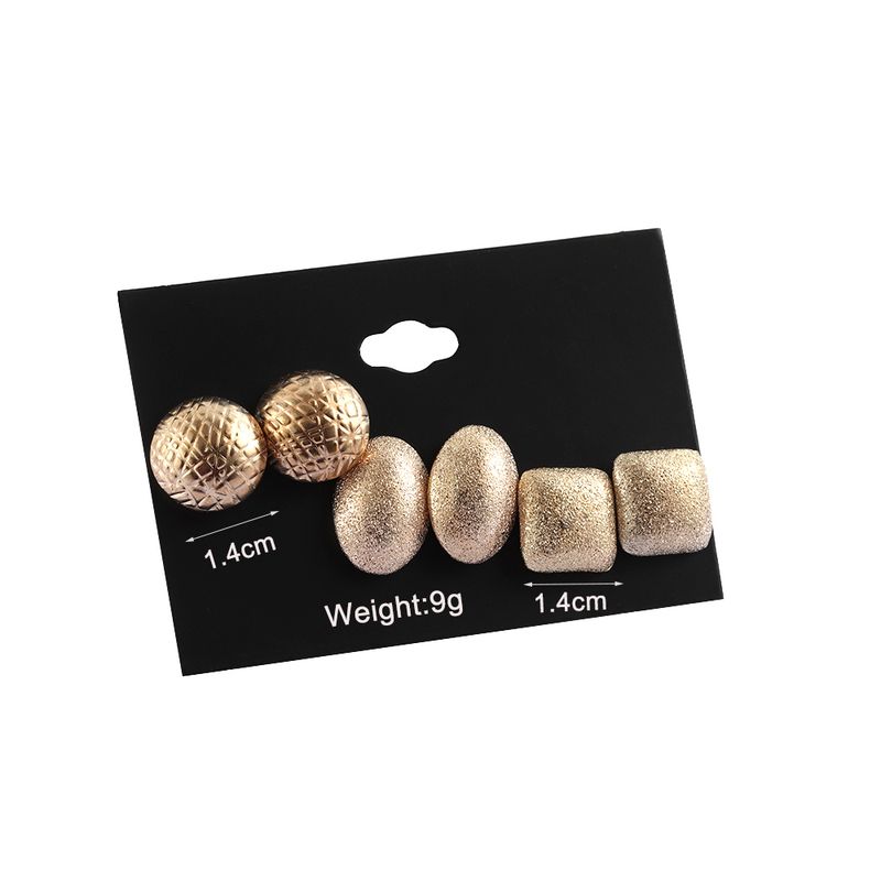 Boucles d'oreilles rondes pour femme Carnation, 3 paires/set._voghion.com
