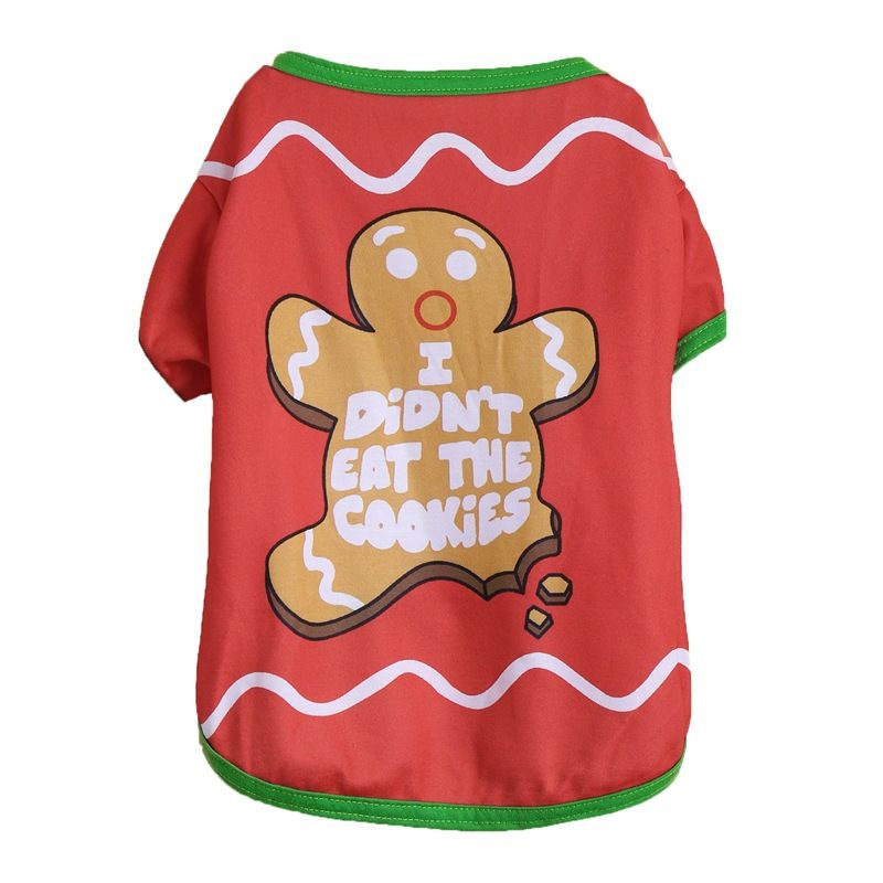 Ubranka dla psa na Boże Narodzenie Święty Mikołaj Czerwony Zielony cienki oddychający T-shirt dla zwierząt Teddy mały szczeniak Sznaucer ubranka dla psa_voghion.com