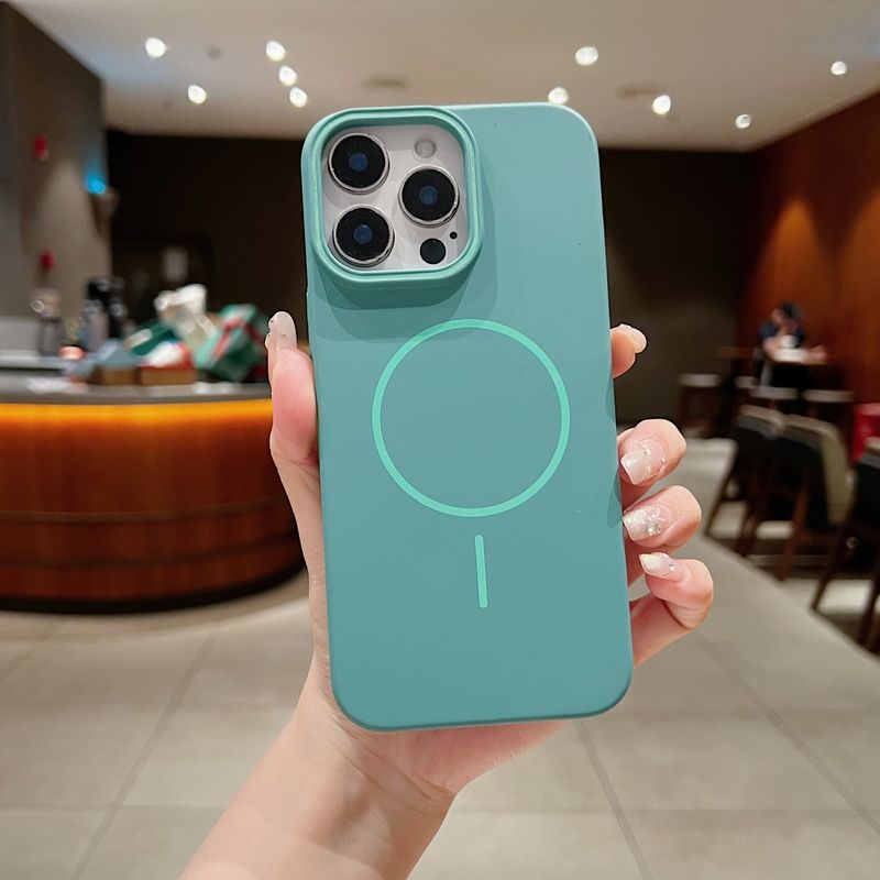 Custodia magnetica originale ultra sottile in PC rigido per iPhone 16, 15, 14 Plus, 13, 12 Pro Max, 11, con ricarica wireless e antiurto._voghion.com