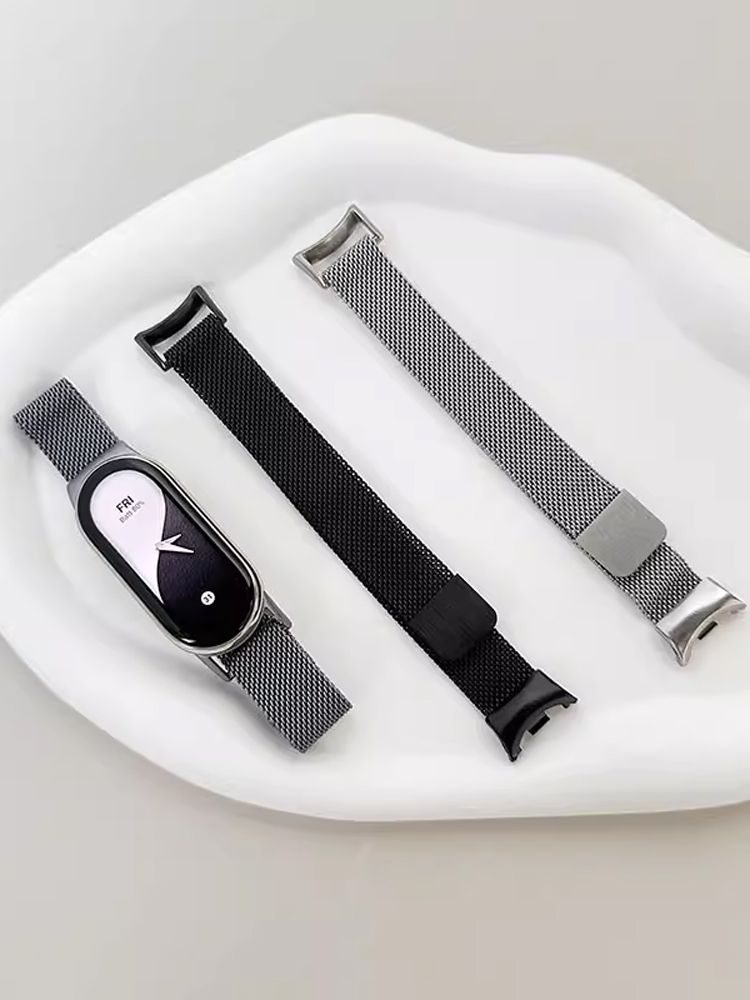 Ruostumaton teräs mi band 8 9 -hihna miband8 miband 9 -lisävarusteet magneettinen silmukkavyö correa-ranneke Xiaomi mi band 9 -rannekkeille_voghion.com