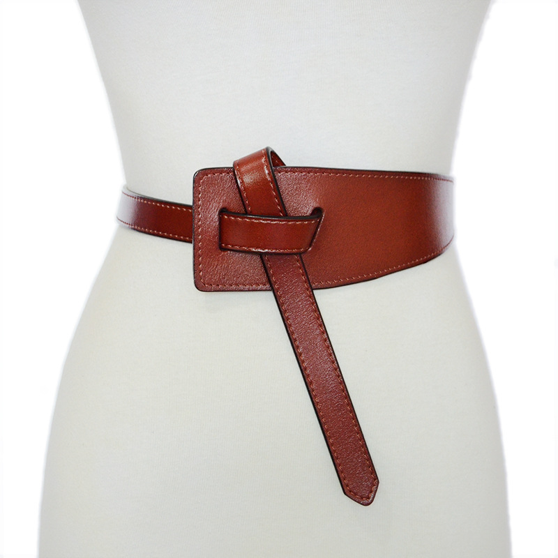 Women's Casual Double-layer Cowhide Strap, Belt, Women's Tied Decorative Skirt, Coat, Wide Waist Seal_voghion.com