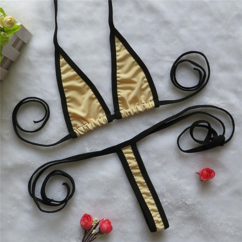 micro bikini Sexig Sling triangel Edge Mini Thong girl Beach Suthing spa badkläder dam baddräkt biquini bikini monokini_voghion.com