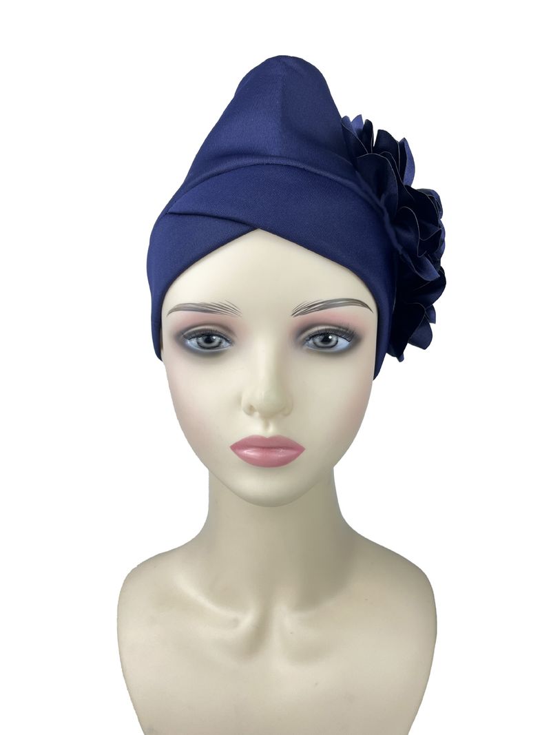 Damen Hijab Hut übertrieben Hut Luftschicht Seite große Blume Hut Moslemischer Hut Baotou Hut_voghion.com