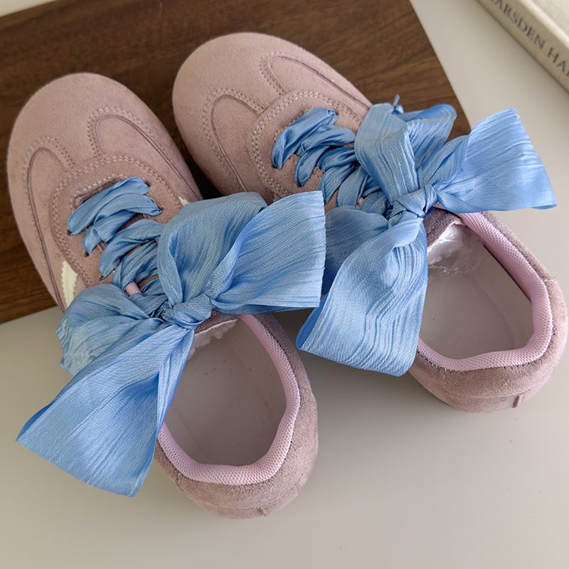 Sweet Ribbon Shoelaces Organza Chiffon Colorful Lace Ballet Style Sneakers Canvas Shoes Women's Shoelaces_voghion.com