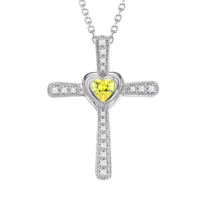 Collana con croce a forma di cuore per donna, ciondolo unico e versatile_voghion.com