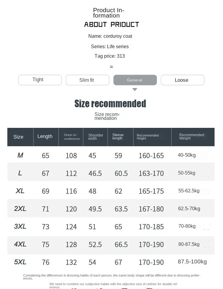 Corduroy Lamb Wool Jacket Men's Winter Loose Plush Thickened Casual Lapel Jacket Clothes Men_voghion.com