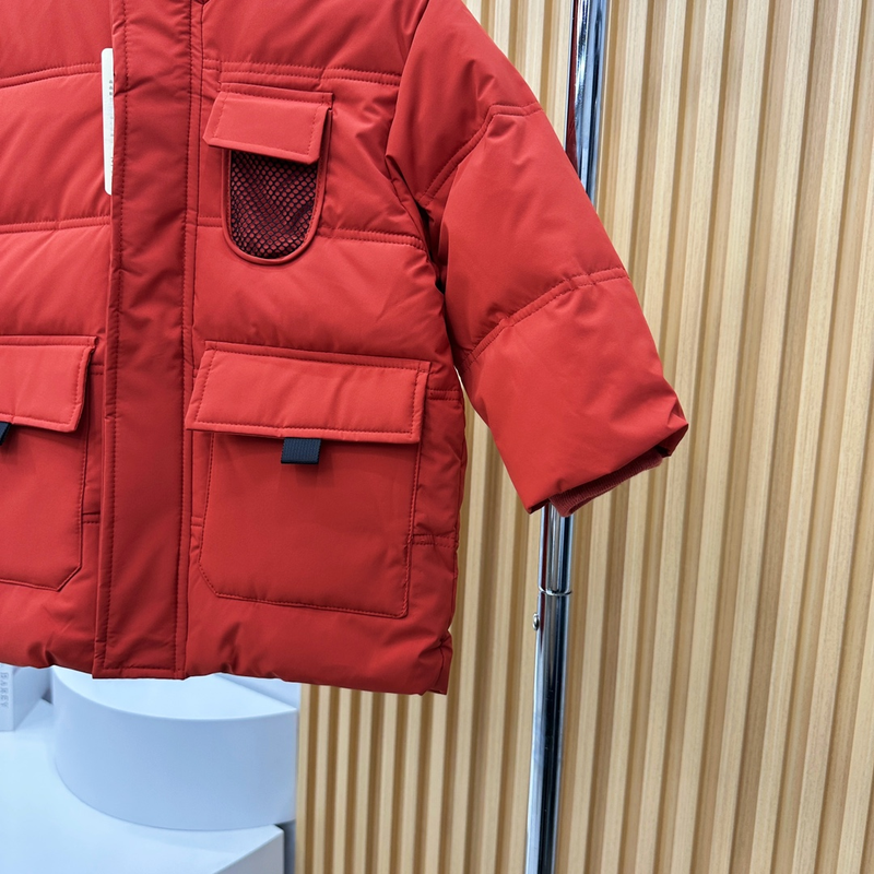 Children's mid-length white duck down jacket boys and girls thickened jacket hooded down jacket light and soft warm clothes_voghion.com