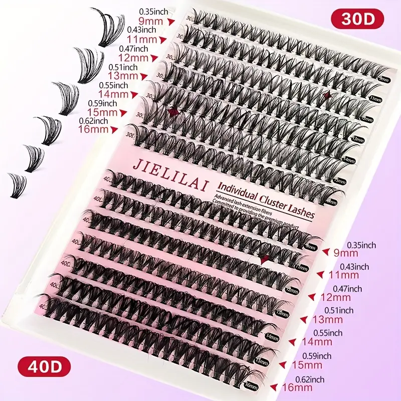 Cosmetics Cluster Eyelashes Reusable Individual Eyelashes Natural Look Lash Clusters DIY Eyelash Extensions Soft Comfortable Lash Bond Seal Tweezers_voghion.com