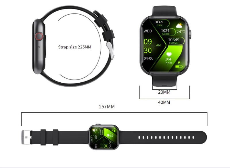 Smartwatche Smartwatch Monitorowanie tętna i snu Zegarek sportowy Bluetooth Połączenie Zegarek z pomiarem poziomu cukru we krwi i kwasu moczowego_voghion.com