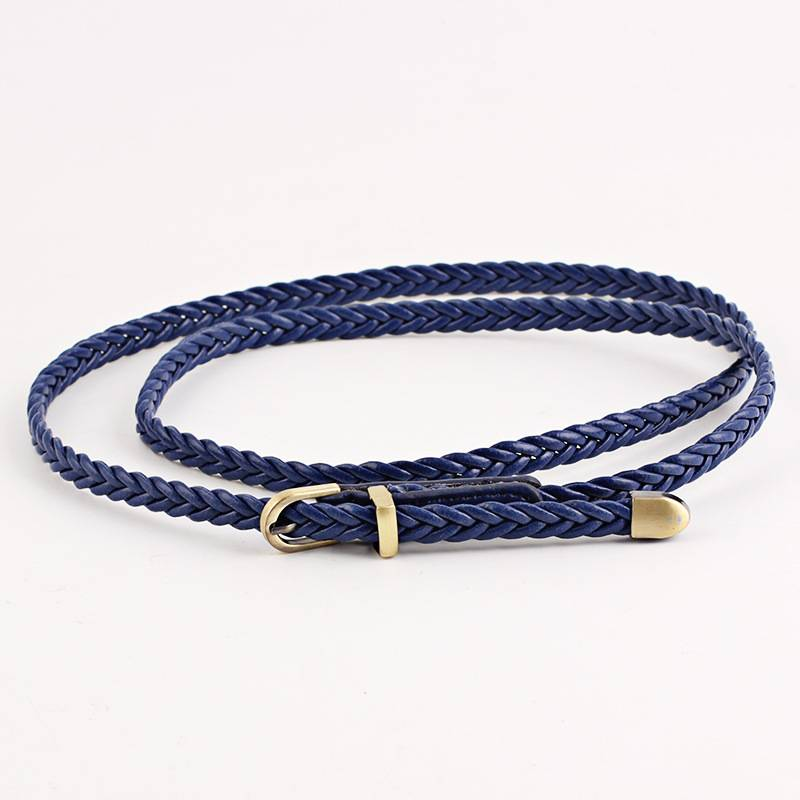 Ceinture tissée à la main pour femmes, boucle ardillon, style rétro, loisirs, avec ceinture fine, décoration de corde à la taille_voghion.com
