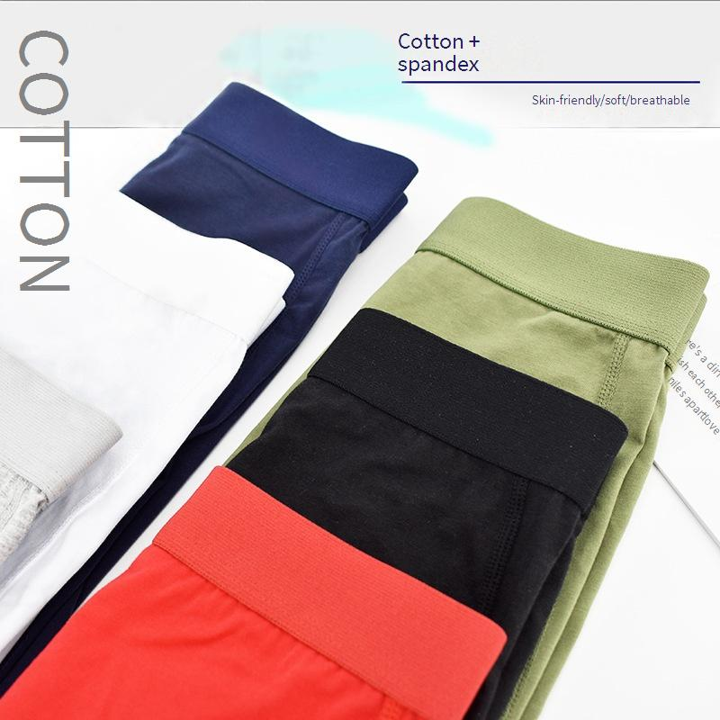 Sous-vêtements pour hommes, boxer rouge en pur coton, sous-vêtements pour hommes, sous-vêtements de sport respirants d'été, grande taille_voghion.com