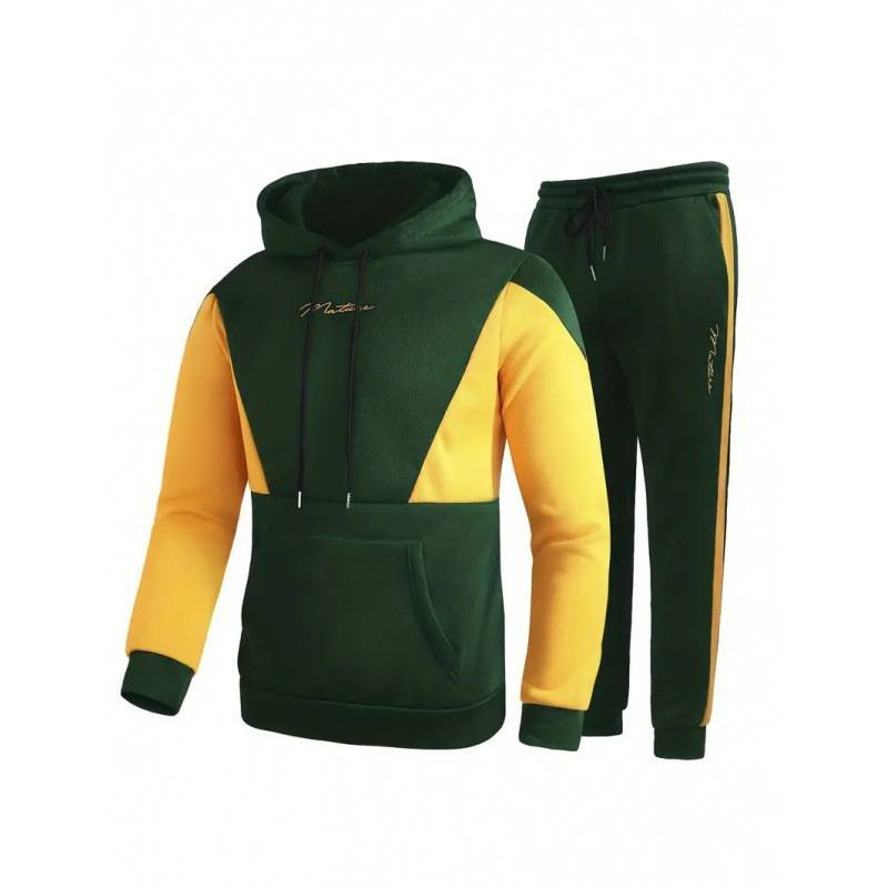 Conjunto de sudadera con capucha para hombre, informal y a la moda, con estampado de pareja_voghion.com