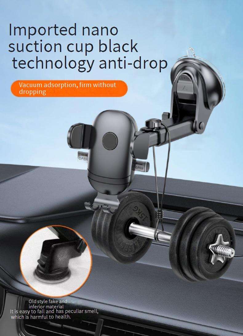 Universal Car Phone Mount Holder - Carbon Fiber Suction Cup & Air Vent Compatible, Extendable, Secure & Adjustable For Hands-Free Driving_voghion.com