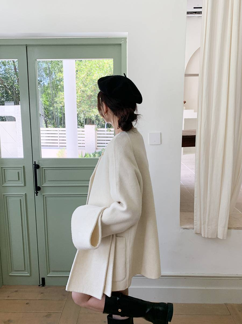 Women's Clothing Double-Faced Rabbit Wool Coat – Reversible Long Cardigan (2 Colors)_voghion.com