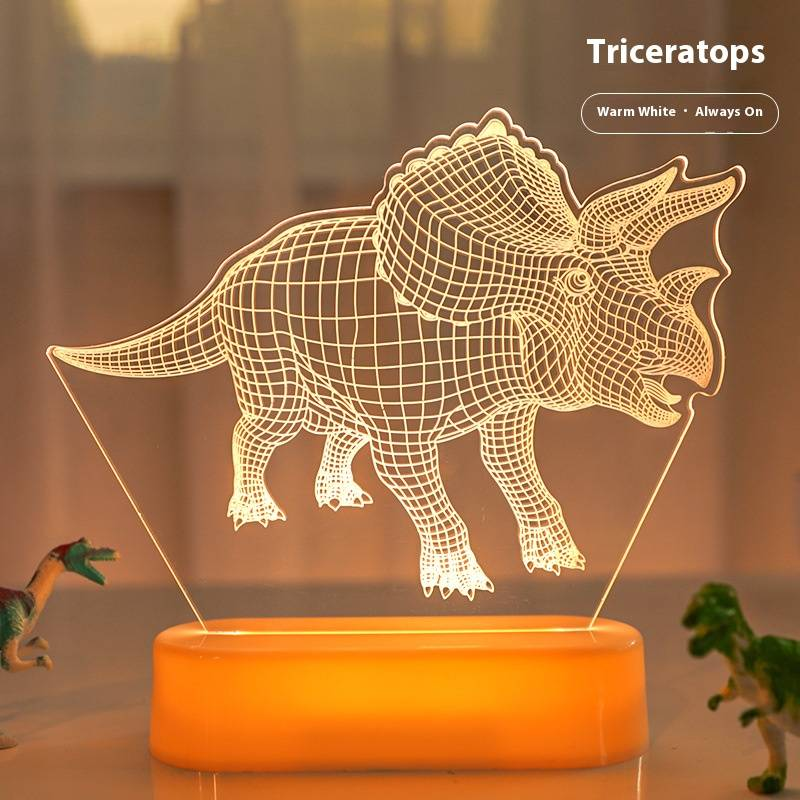 Luce notturna 3D a forma di dinosauro con telecomando - Lampada da comodino a LED che cambia colore, regalo creativo per bambini e decorazioni per la casa_voghion.com