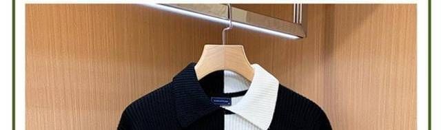 Herrenbekleidung Herren-Strickpullover mit Farbblockdesign – Grobstrickpullover mit Rundhalsausschnitt (Urban Winter Essential)_voghion.com