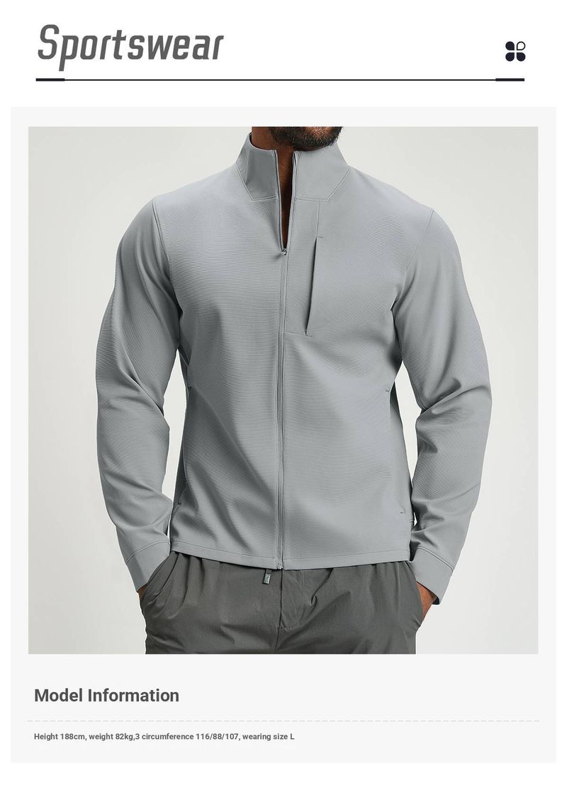 SwayneUrban Outdoor Functional Solid Color Breathable Men's Spring And Autumn Versatile Stand-up Collar Sports Casual Jacket 1190_voghion.com