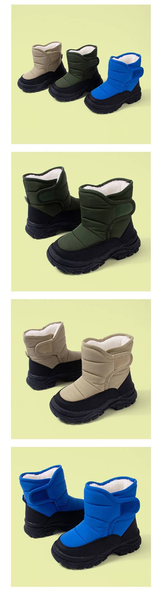 Winterstiefel für Kinder – Warme, fleecegefütterte und wasserabweisende Schuhe (Schwarz/Beige/Rosa/Khaki) – Rutschfeste TPR-Sohle (Größen 26–32)_voghion.com