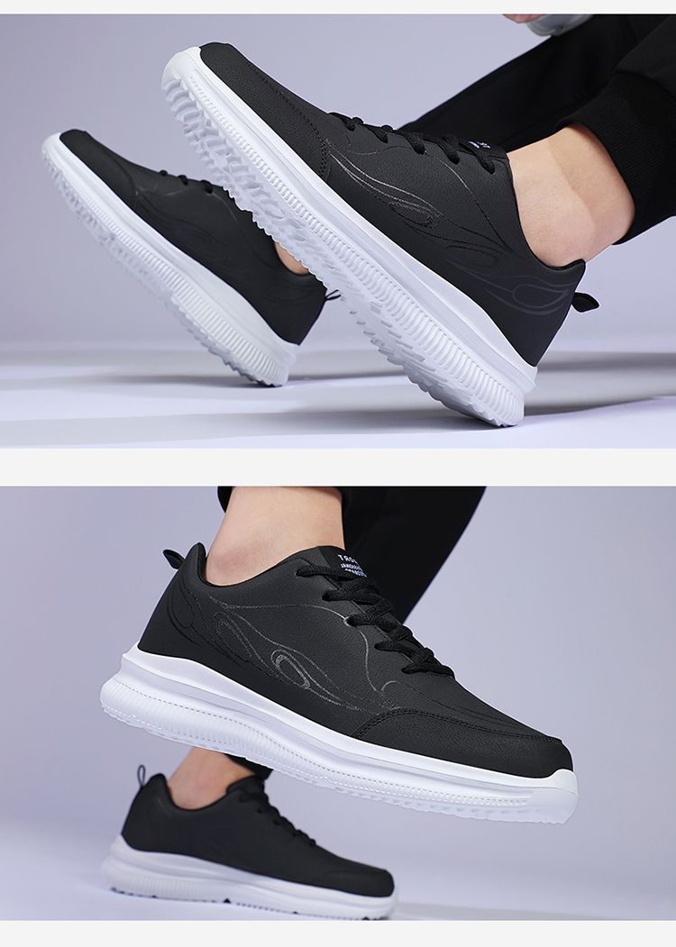 Zapatos deportivos para correr, viajes y ocio de otoño e invierno, de gran tamaño, con superficie de cuero._voghion.com