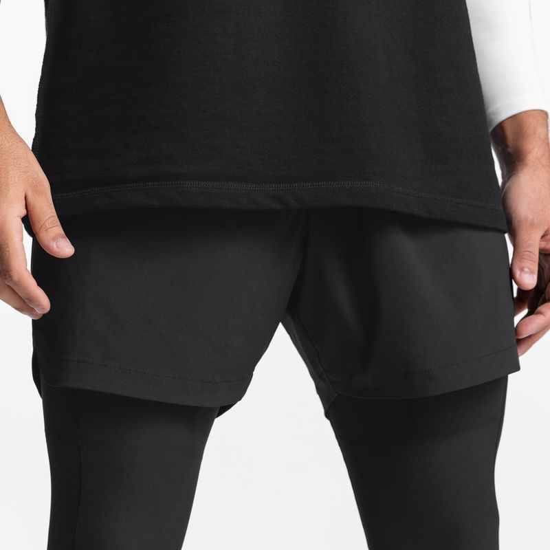 Pantaloncini da allenamento eleganti da uomo - Pantaloncini da allenamento American Fit ad asciugatura rapida con design a doppio strato (tasche laterali in rete traspirante elasticizzata in 4 direzioni)_voghion.com