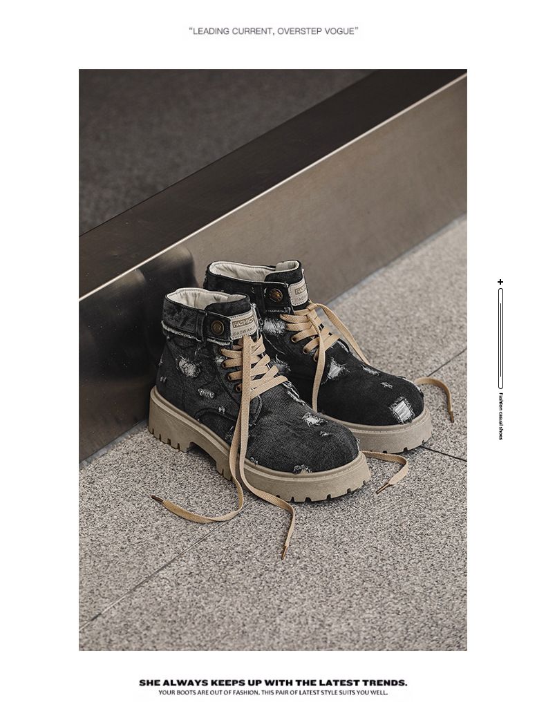 Herren-Cowboystiefel aus Denim mit dicker Sohle und halbhoher Wadenlänge – Vintage-Arbeitskleidungsstil mit EVA-Polsterung und PVC-Laufsohle_voghion.com
