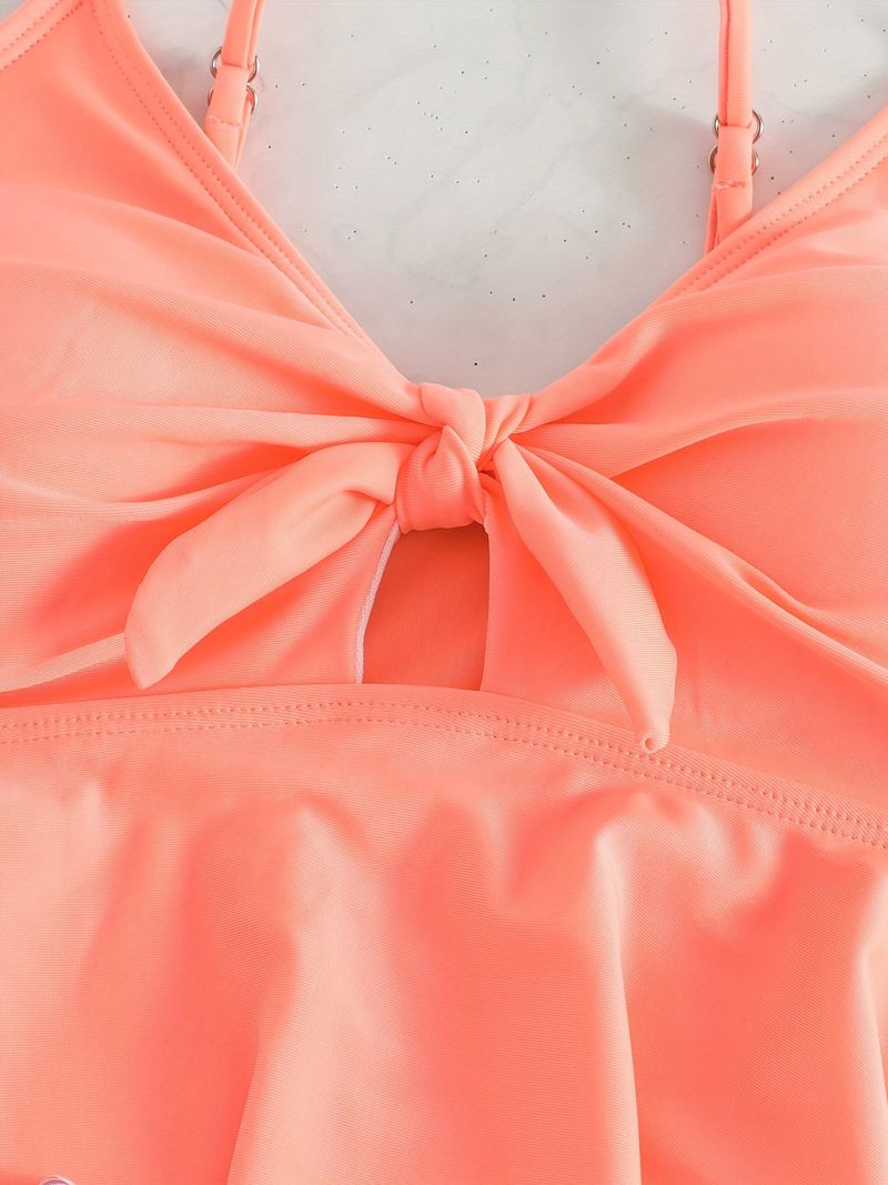 Badekleid in Übergröße mit Bikinihose – schlichter und sexy zweiteiliger Badeanzug (Bauchkontrolle, Blumenmuster, hohe Taille, LSF 50+, Strand und Pool)_voghion.com